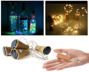 Girban 10 LED Solar Bottle Stopper Cobre Fairy Strip Strip Decoración de fiestas al aire libre Lámpara nocturna Luz de corcho Diy Cadena5720582