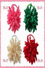 Girl 4quot Korker Hair Bows Clips Curly Grosgrain Ribbon Ponytail Corker Satin Hairband Flowers Bobbles Hair Ties Elastische headba7842600