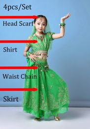 Girl Belly Dance Dancer Clother Disfraces de baile de la India para niños Sexy Dance Belly Dance Clothing Oriental Dance for Stag