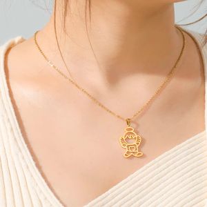 Girl garçon petit bébé collier pendent pour mère famille cadeau des femmes de bijoux en acier inoxydable chaîne de cou de cou