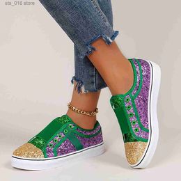 Girl Casual Glitter Sneakers vulcaniseer bling dames jurk vrouwelijk ademende veter buiten sportschoenen t230826 589