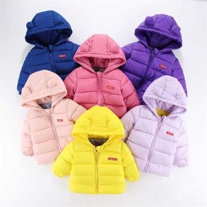 Meisje kleding katoenen kinderen onderaan gewatteerde jas baby winter hooded jas oor uitloper 211203