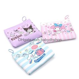 Fille mignonne Kuromi Cinnamoroll Porte-monnaie Accessoires pour enfants Sac à fermeture éclair de grande capacité Livraison directe Dhvcp