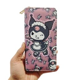 Meisje schattig kuromi multi -functie bloem print portemonnee kindre accessoires big capactiy tas kinderen verjaardagscadeau