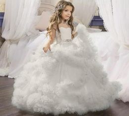 Fille Robe Enfants039s robe de princesse fleur fille robe de soirée de mariage vadrouille jupe longue filles moelleux nouveaux costumes filles cos8899242