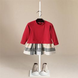 Robe de fille Nouvelles robes de bébé Plaid Stripe Stripe Robe d'anniversaire Femme Bébé Vêtements d'été Enfants Bébé Fille Vêtements de Noël F12024573484