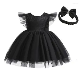 Vestidos de niña de 0 a 24 meses, Vestido negro de moda, Vestido rojo para bebé, Vestido de princesa con faja, ropa para niños pequeños nacidos 226428