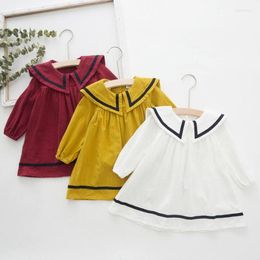 Meisjesjurken 0-6 jaar Little Girls Dress Autumn Winter Sailor Style Born Kids For Costumes kleding Peuter Vestidos