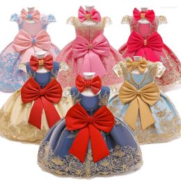 Fille Robes 1 2 Ans Bébé Filles Robe Pour Enfants 1er 2e Fête D'anniversaire Arc Né Baptême Vêtements Infantil Robe De Baptême 12M