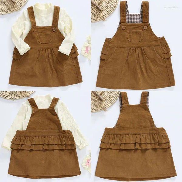 Robes pour filles de 1 à 5 ans, jupe japonaise confortable, ample, à volants, bretelles, robe pour enfants, mignonne, automne