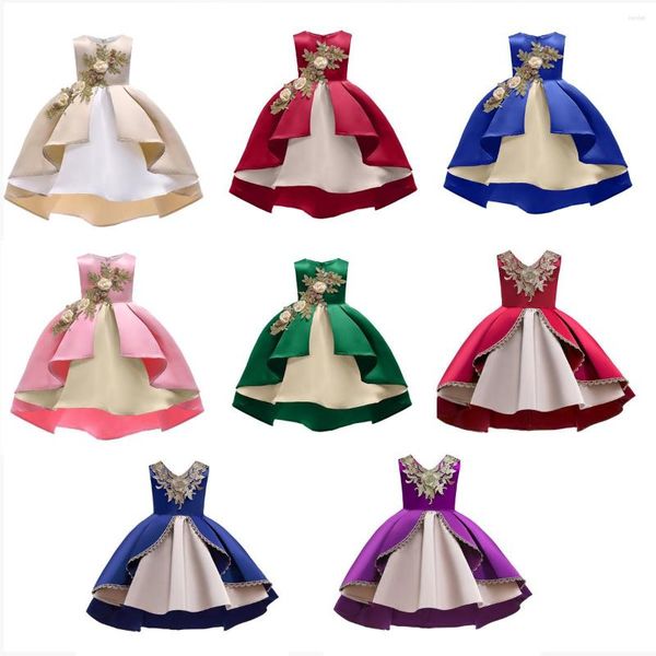 Robes de fille 2 3 4 5 6 7 8 9 ans été enfants robe de soirée robe de bal appliques gilet jupe cadeau d'anniversaire enfant princesse vêtements