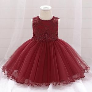 Meisjesjurken 2023 Baby zomer kleding meisjes kleden bloemen kanten ruglipper omhoog meerlagen outfit tutu vaste riem prinses formeel