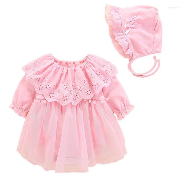 Fille Robes 2023 Né Bébé Vêtements Printemps Baptême Robe De Baptême 0-12 Mois Vêtements Robe Ensemble