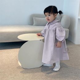 Mädchen Kleider 2023 Kinder Ein Stück Kleidung Mädchen Frühling Koreanischen Stil Kinder Beige Langarm Kleid Baby Beiläufige Lose Kleidung