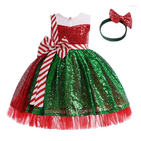 Robes de fille 2023 Costumes de Noël pour enfants Cosplay Caractère Performance Danse Couleur Assortie Tutu Jupe Filles Robe Avec Coiffe