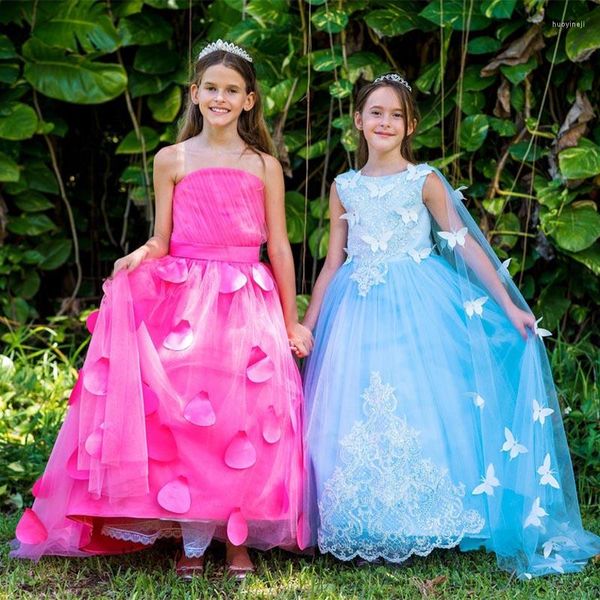 Vestidos de niña 2023 hasta el suelo bola cultivada flor fiesta de bienvenida boda hecho a medida