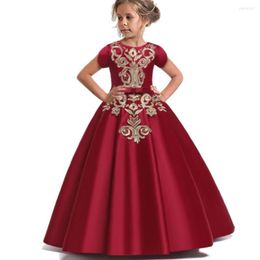 Robes formelles pour filles, pour fête et Mariage, longueur cheville, Robe de princesse en Satin, Robe de bal, 2023