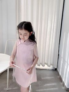 Meisjesjurken 2023 Meisjesjurken Zoete Roze Witte Kleur Chinese Stijl Leuke Baby