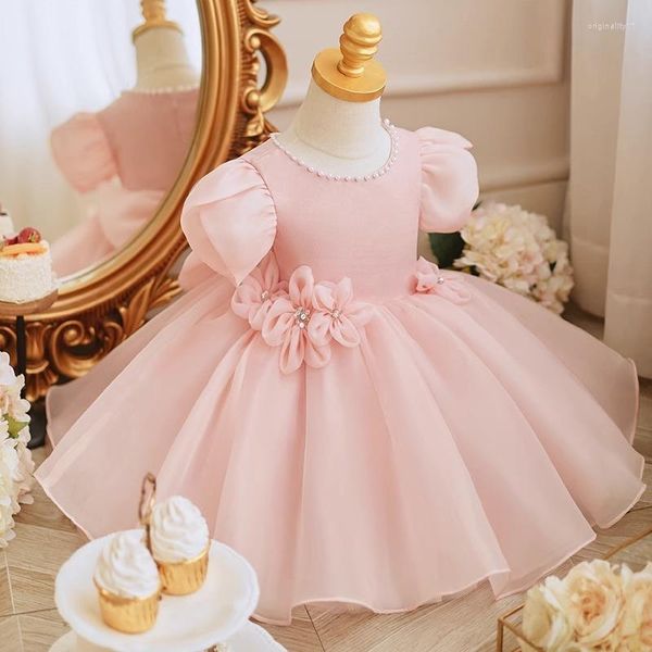 Fille robes 2023 filles robe de soirée été bébé brodé dentelle fête d'anniversaire moelleux formel mince sable princesse