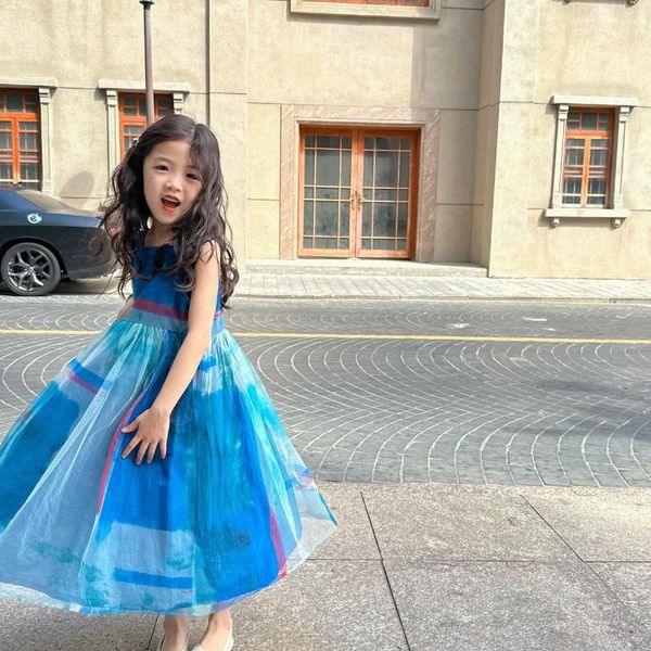 Vestidos de niña 2023 Niñas Versión coreana Vestido de princesa de verano Cómodo Casual de manga corta Boutique Ropa Estilo simple