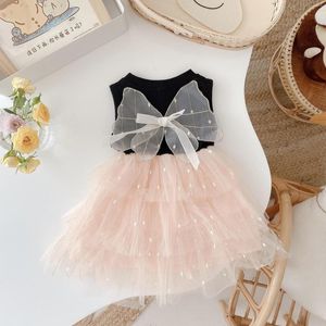 Meisje Jurken 2023 Meisjes Zomerjurk Baby Kids Back Wing Mesh Cake Tutu Kinderen Prinses Verjaardag Vestidos Kleding