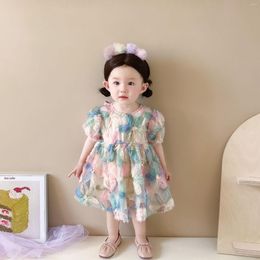 Vestidos de niña 2023 verano bebé 3D flor vestido moda niñas manga corta princesa niños Casual ropa linda
