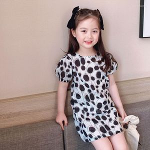 Meisjesjurken 2023 Zomer schattig babymeisjes Koreaanse stijl kleding Kinderen mode bedrukte prinses jurk kort katoen #9389