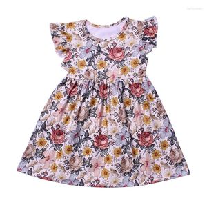 Fille robes 2023 été Floral filles robe enfant en bas âge rétro vêtements sans manches Boutique pour enfants 2-7Y en gros