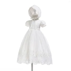 Girl Robes 2024 Arrivée Baby Baptrening Robe Baptême Robes 1 an Anniversaire Tenues Princess Mariage Party Formal L257