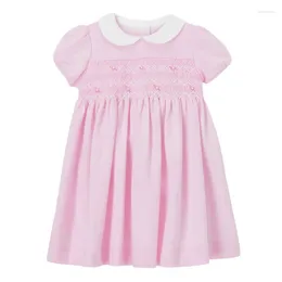 Robes pour petites filles, couleur unie, rose, en coton, jolie et confortable, élégante, douce, pour enfants de 2 à 8 ans, 2024