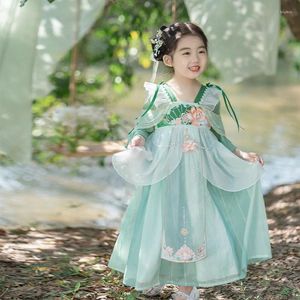 Meisje Jurken 2024 Jurk Voor Elegante Partij Cosplay Kostuum Kinderen Meisjes Borduren Han Chinese Kleding Kinderen Luxe Gala