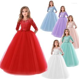 Vestidos de niñas 2024 Ceremonia para niños Princess Party Vestido para niñas Lace Formal Prom Gown Boda de bodas Niños Navidad Navidad