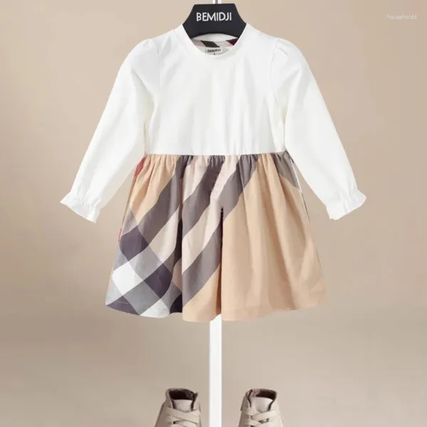 Robes coréennes pour petites filles, tenues en coton rayées à manches longues, Style académique pour nourrissons, tenues pour tout-petits, printemps-automne, 2024