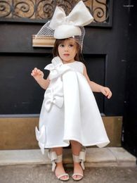 Robes de fille 2024 pâques blanc arc une pièce mariage fête d'anniversaire enfants robe enfant vêtements pour jeune tenue Costume Sukienka