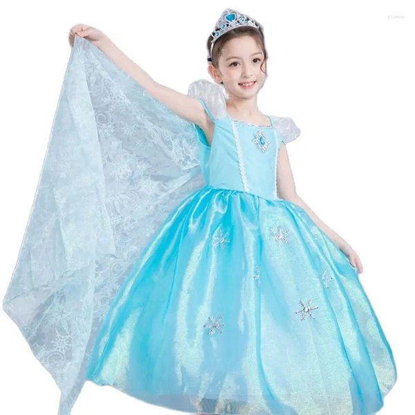 Vestidos de niña 2519 Fashion Children Ropa de verano Princess Dress Girls Cloak Set