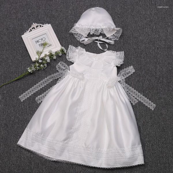 Fille Robes 2 Pcs Borns Baptême Robe Pour Bébé 1er Anniversaire Tenue Infantile Blanc Baptême Bambin Filles Boutique Vêtements