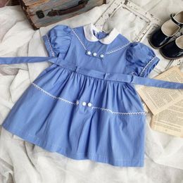 Fille robes 2pcs d'été enfants espagnol vintage lolita robe enfants anniversaire de fête de fête de fête de la fête de la fête pour filles Pâques Eid A1242