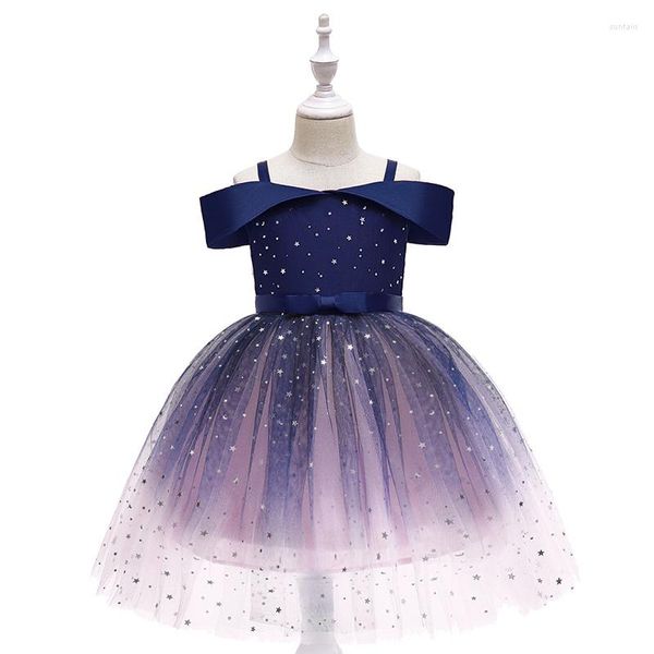 Fille Robes 3-10 Ans Bébé Robe Bateau Cou Fête D'anniversaire De Mariage Tutu Princesse Halloween Vêtements De Noël Pour L'été