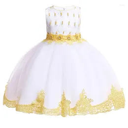 Robes de fille 3-10Y main perle robe de soirée élégante enfants pour filles vêtements enfants dentelle princesse Tutu mariage