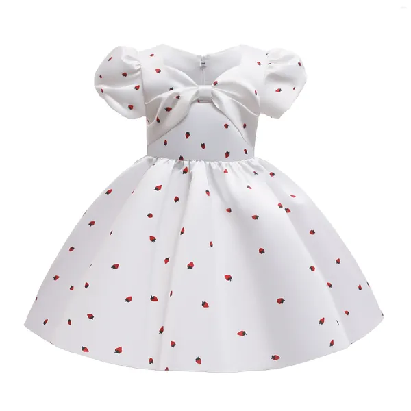 Robes de fille 3-8 ans robes d'été teintes décontractées princesse élégante fleur d'enfants pour anniversaire de mariage vestidos