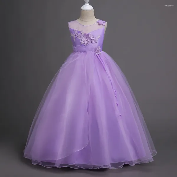 Vestidos de niña 4-14 años, vestido de princesa de boda para niñas adolescentes, vestido de fiesta de cumpleaños elegante para dama de honor, Vestidos para desfile de niños