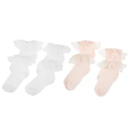 Robes de fille 4 paires chaussettes de bébé filles en dentelle de poisson pour enfants 1