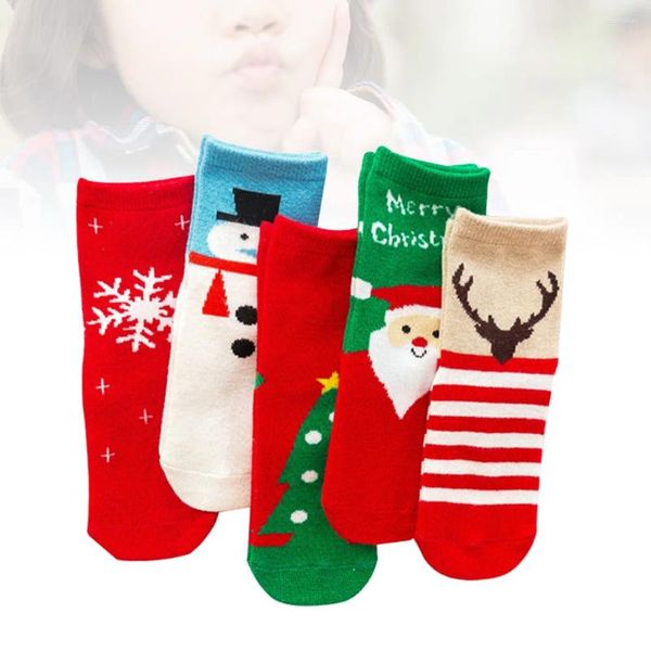 Vestidos de niña 5 pares estilo japonés coreano bebé niño niños bolsa de regalos rellenos calcetines cálidos de invierno