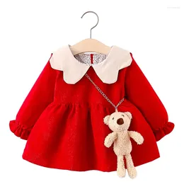 Vestidos de niña 9 12 18 24 meses vestido para nacer lindo oso primavera otoño ropa de bebé Navidad fiesta de cumpleaños ropa para niños