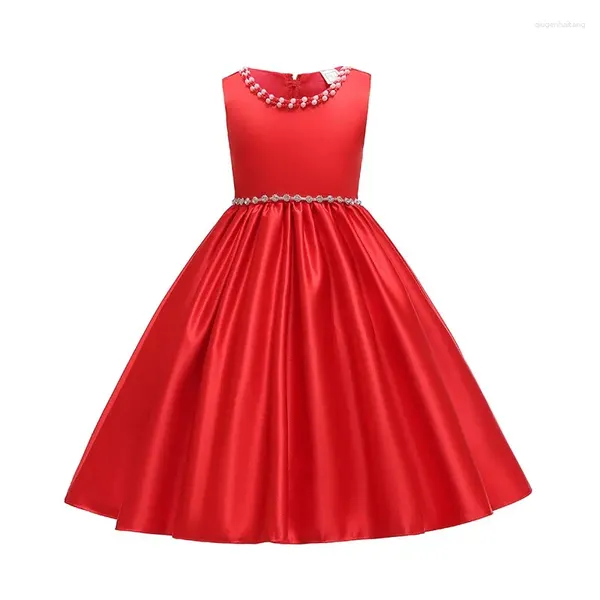 Mädchen Kleider A-Linie Rote Schleife Elegantes Mädchen Rosa Grün Kind Vestido Geburtstagsfeier 3 4 5 6 7 8 9 10 11 12 Jahre Kinderkleidung OGF214406
