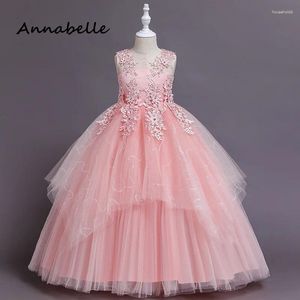 Meisjesjurken Annabelle bloem baby boog jurk voor bruiloftsfeest kinderen kleurrijke kinderen gezwollen kleding prinses vestidos