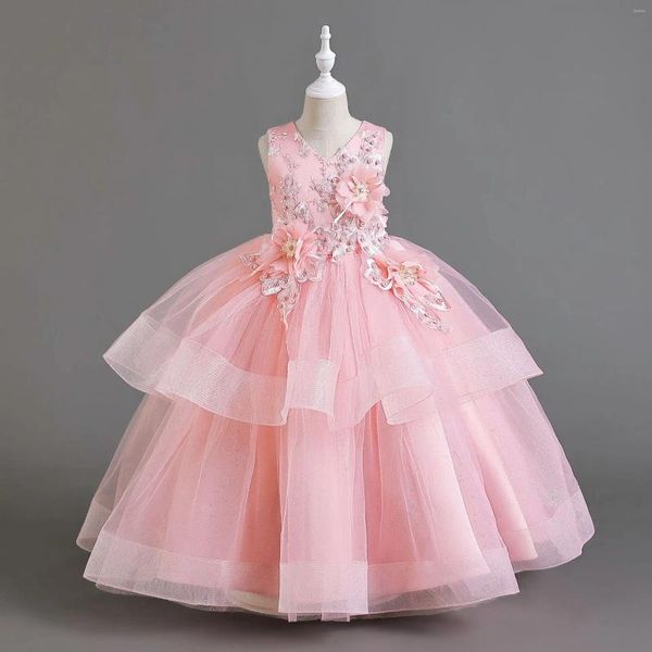 Robes de fille Annabelle fleur robe de cérémonie pour mariage princesse bouffante luxe manches courtes élégant fête S mode