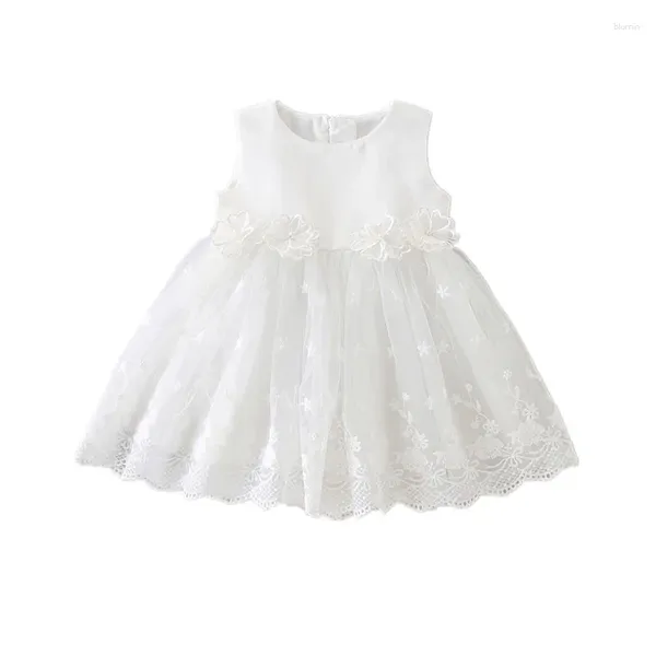 Robes de fille Arrivée des robes de baptême de bébé élégant fleur baptême du bébé 1ère année Robe de fête de mariage d'été l206