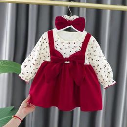 Vestidos de niña, vestido de princesa de otoño para niñas, estampado de manga larga para fiesta de cumpleaños de 1 año, Vestidos para niños, ropa para bebés pequeños