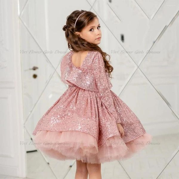 Robes de baptême pour filles, vêtements de baptême avec nœud à paillettes, robe de bal pour fête d'anniversaire, princesse de baptême pour noël